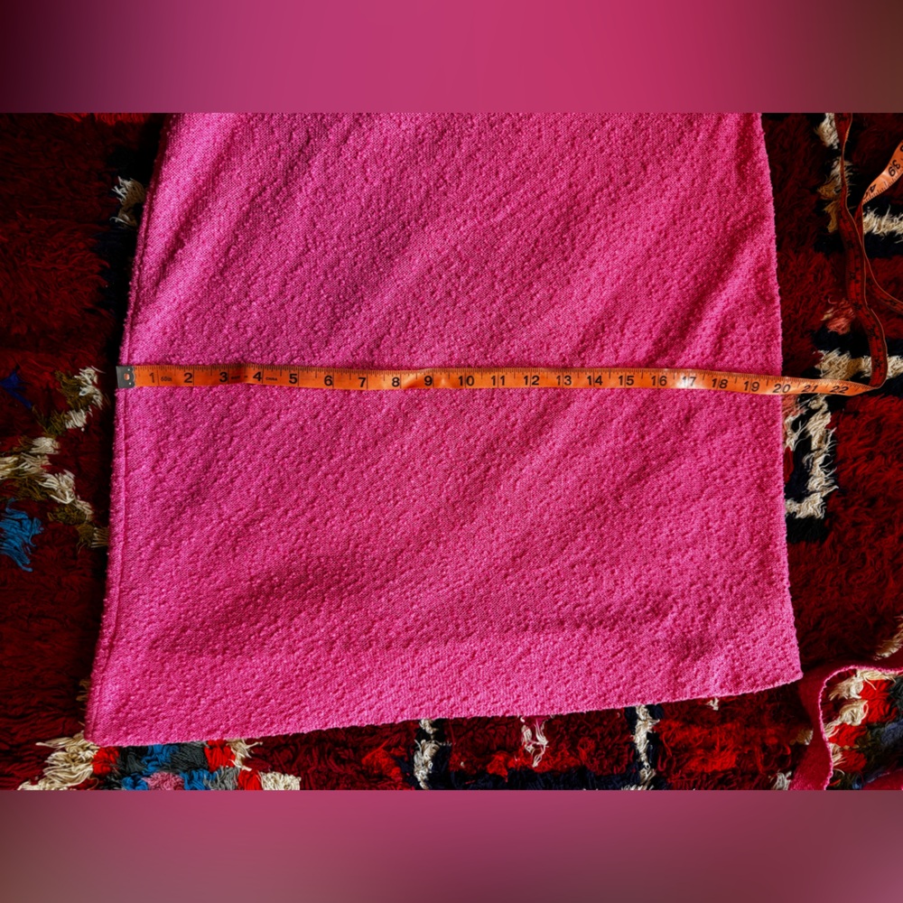 60s Vintage Barbie Pink bouclé Knit Wiggle Dress Sz M - Picture 8 of 9